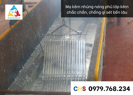 Mạ Kẽm Là Gì? Quy Trình 8 bước Mạ Kẽm Tiêu Chuẩn và Các Lỗi Thường Gặp 14 Mạ kẽm nhúng nóng phủ lớp kẽm chắc chắn, chống gỉ sét bền lâu